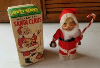 Vintage Alps Mechanical Santa Claus Made In Japan Wind Up