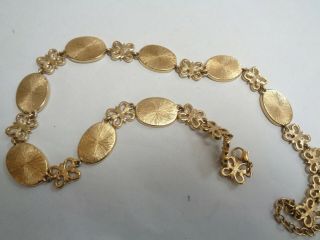Vintage Gold tone Oval & Flower Link Multi Color ENAMEL Floral Link Necklace 3