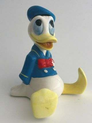 Vintage Walt Disney Productions Japan Porcelain 3.  5 " Figurine Donald Duck