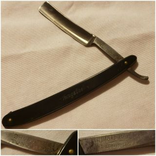 Vintage Shumate Cutlery Tungsten Straight Razor/original Box St.  Louis,  Mo,  Usa