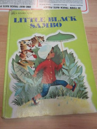 Vintage 1978 Little Black Sambo A Golden Book Large 12.  5 In 3rd Print Bannerman