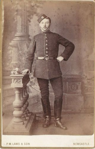 Vintage Cabinet Photo Man Military Soldier Uniform Cap Newcastle Tyne F2