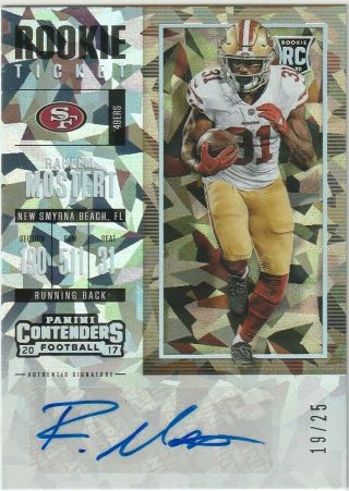 2017 Contenders Raheem Mostert Rc Cracked Ice Auto 19/24 49ers Star