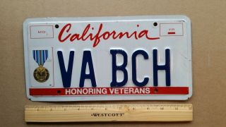 License Plate,  California,  Specialty: Honoring Veterans,  Va Bch,  Virginia Beach
