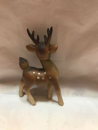 Vintage Rubber/Plastic Christmas Reindeer Figure Japan 16A 2