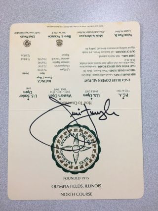 Jim Furyk Autographed Olympia Fields Scorecard 2003 Us Open Champion Golf