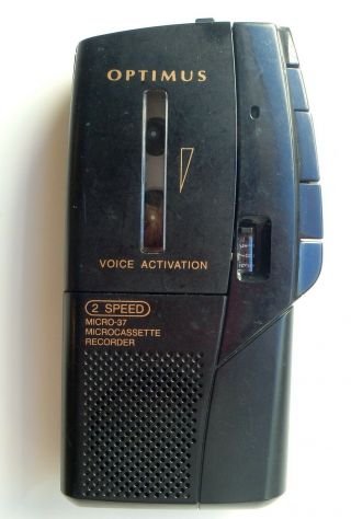 Vintage Optimus Micro - 37 2 Speed Voice Activated Microcassette Tape Recorder