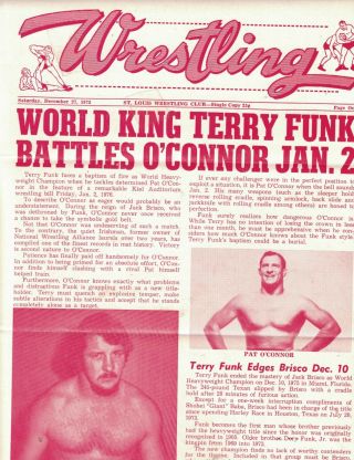 Rare St Louis Wrestling Program January 2 1976 - 12/26