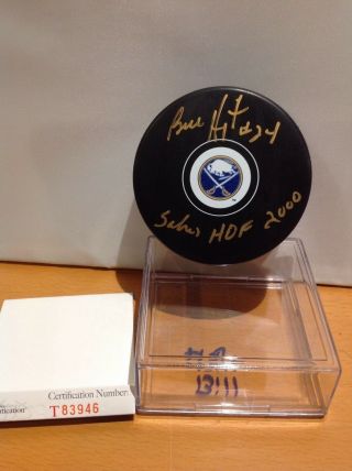 Hockey Bill Hajt Autographed Sabres Puck Jsa Certified