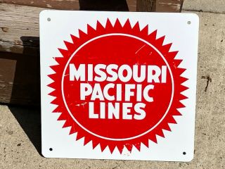 Vintage Missouri Pacific Lines Sign Rr Wall Hanger Railroad Railway Train
