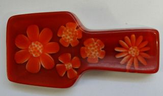 Vintage Crystal Craft Floral Spoon Rest