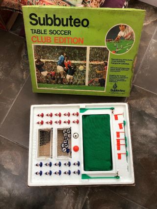 Vintage Subbuteo Soccer/Football Club Edition - Red vs Blue Teams - 60 ' s/70 ' s 2