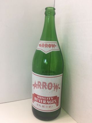 Vintage Bottle Arrow Quality Beverages Quart Soda Bottle Wilkes - Barre,  Pa