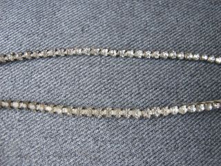 Vintage Flapper Clear Rhinestones Metal Trim 1/2 Sewed To A Wire Millinery Craft