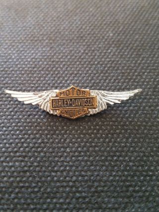 Vintage Harley Davidson Silver Wing Pin In