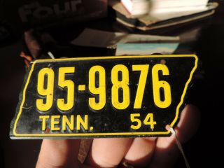 Vintage 1954 Tennessee State Shaped General Mills Cereal Bicycle License Plate