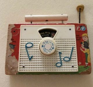 Fisher Price Music Box Tv - Radio,  Vintage 1966,  Plays,