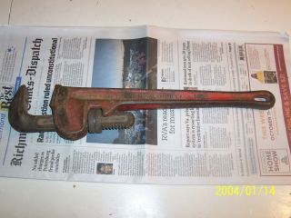 Ridgid Vintage 18 " Inch Straight Pipe Wrench Elyria Ohio Tool,  Heavy Duty Euc