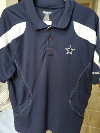Reebok Vintage Dallas Cowboys Nfl Navy Polo Shirt Men’s Size Large