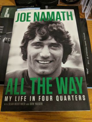 Joe Namath Signed All The Way Book Autographed Auto Jets Hof
