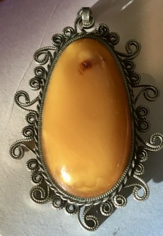Vintage Egg Yoke Amber Pendant