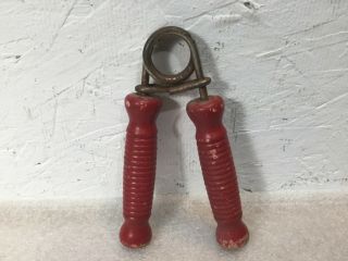 Vintage Wood Handle Mid Century Hand Grip Exercise Training Hand Workout