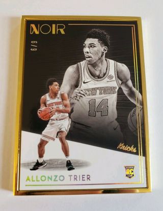 2018 - 19 Noir Basketball Fotl Allonzo Trier Gold Frame Rookie Card 6/9 Rc Knicks