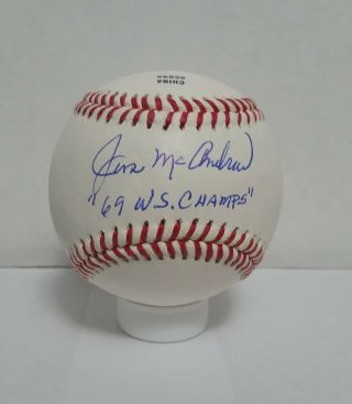 Jim Mcandrew Signed Autographed Baseball W/coa Mlb 1969 Ny Mets World Champions