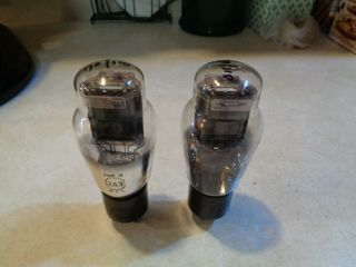 2 Rca Cunningham Radiotron Engraved Base Single Plate 2a3 Tube/valve Tests Great