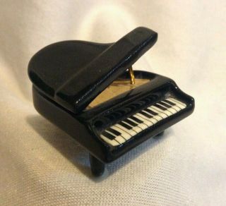 Vintage Hagen Renaker Miniature Porcelain Black Baby Grand Piano