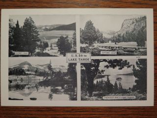 Vintage Postcard - U.  S.  50 To Lake Tahoe - Echo Lake,  Lovers Leap Pyramid Peak