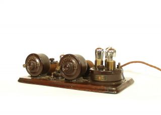 1924 Atwater Kent Model 9 Breadboard Radio With Good Brass Base Tipped Tubes 2