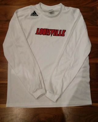 White Adidas Long Sleeve University Of Louisville Jersey Shirt Men 