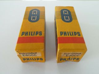 Pair E80cc Tubes Philips Miniwatt Pinch Waist D Foil Getter Wk6 Gold Pins Nib