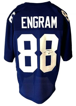 Evan Engram Signed/autographed Pro Style Custom Blue Jersey Jsa Witnessed