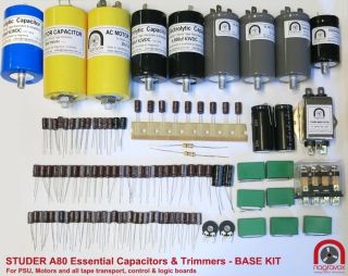 Studer A80 A80r A80qc 1/4 " Tape Essential Capacitor Upgrade Overhaul Kit