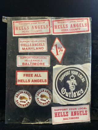 Hells Angels MC 1 Support Your Local Hells Angels Baltimore Maryland Stickers 2