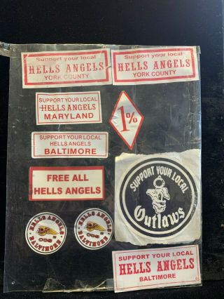 Hells Angels MC 1 Support Your Local Hells Angels Baltimore Maryland Stickers 3