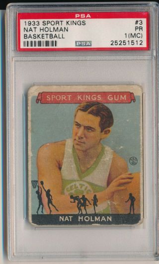 1933 Sport Kings Gum 3 Nat Holman,  Basketball - Psa 1 (mc) Pr (svsc)