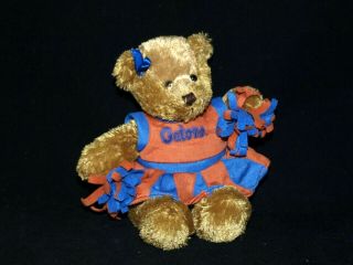 Florida Gators Cheerleader Beanie Mini Pom Uf Teddy Bear Stuffed Animal Nwt 9 "