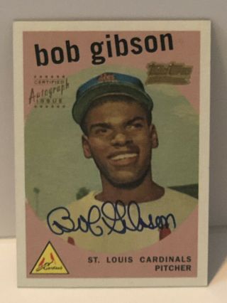 Bob Gibson 2001 Topps Team Legends Auto Autograph 1959 Topps Reprint