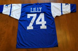 Bob Lilly " Hof 1980 " Autographed Cowboys Xl Football Jersey (jsa)