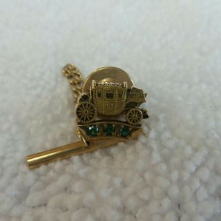Fisher Body Gm 10k Yellow Gold 15yr Employee Service Pin/tie Tack 3 Emeralds