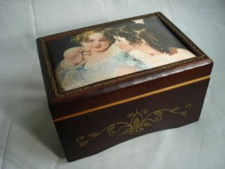 Vintage Wooden Jewelry/music Box,  Made In Japan
