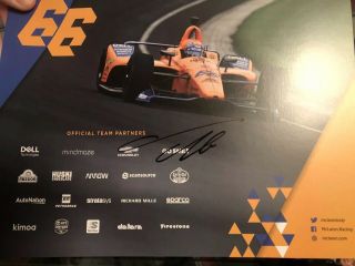 Fernando Alonso Signed 2019 Mclaren Indy 500 Promo Card Carlin