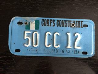 License Plate Nigeria Motorbike Corps Counsulaire Cc 1992 Series