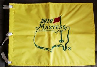 2010 Masters Official Embroidered Golf Pin Flag,  Phil Mickelson Wins