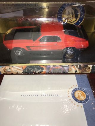 Franklin 1/24 1:24 1969 Ford Mustang Boss 302 Clear Window Box Mib W/papers