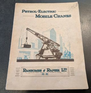 Vintage (1929) Ransomes & Rapier Mobile Crane Sales Brochure - United Kingdom