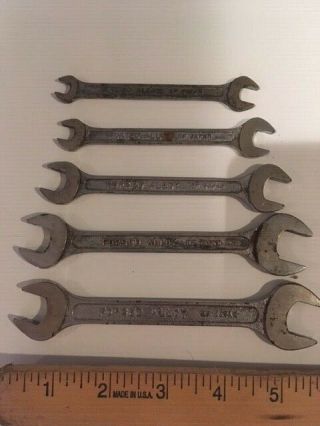 Vintage Sears 5 - piece Open End Metric Wrench Set - Forged Alloy. 2